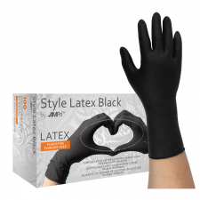Style Latex Black – Latexhandschuhe schwarz, puderfrei, 100 Stück (14-028)