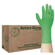 Nature Gloves by MED-COMFORT – Nitrilhandschuhe, biologisch abbaubar, puderfrei, 100 Stück (30060)